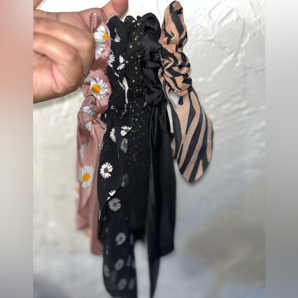 Long Bow Hair Scrunchie Set